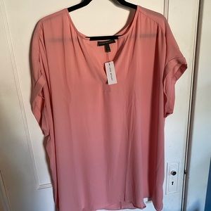 Coral sheer vneck tunic